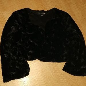 Faux fur shrug